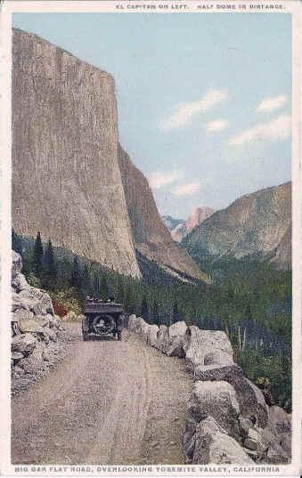 national park postcard yosemite road with car300.jpg (906581 bytes)