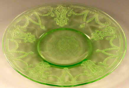 Cameo Depression Glass Green 6 Inch Sherbet Plate Hocking Ballerina Dancing Girl.jpg (1911069 bytes)